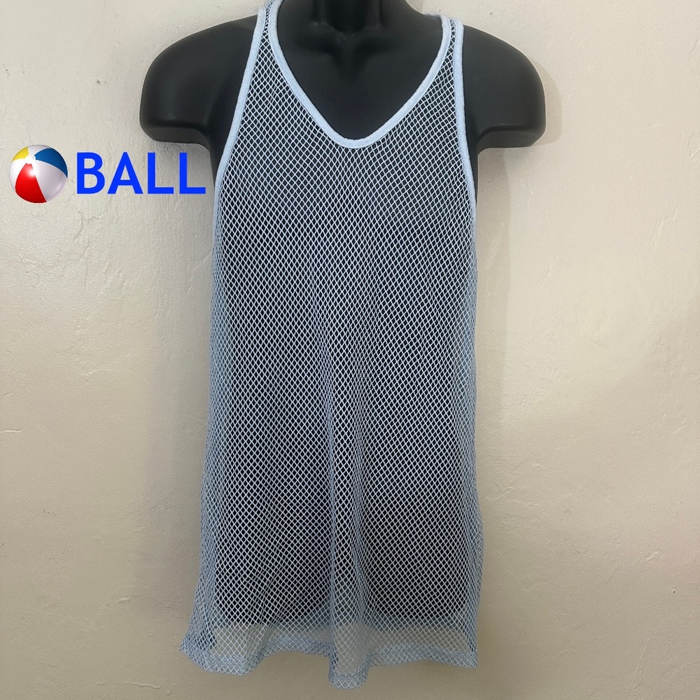 Ball Fishnet Tank Top Large 19" armpit to armpit seams unstretched Gently worn